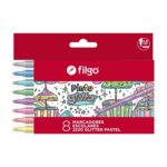 MARCADOR FILGO GLITTER PASTEL x 8