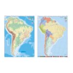 MAPA MURAL AMERICA DEL SUR BIFAZ 95x130