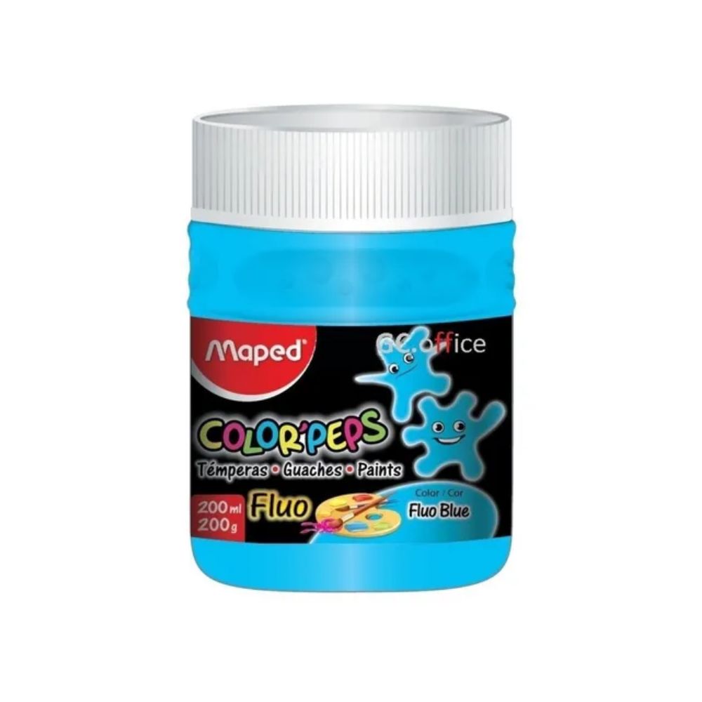 2421_0 TEMPERA MAPED FLUO 250 g AZUL - Imagen 1