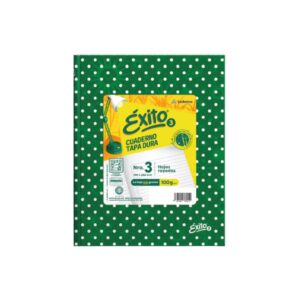 CUADERNO N°3 EXITO 48 hjs LUNARES VERDE OSCURO