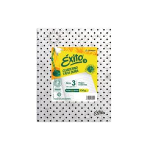 CUADERNO N°3 EXITO 48 hjs LUNARES BLANCO CON NEGRO