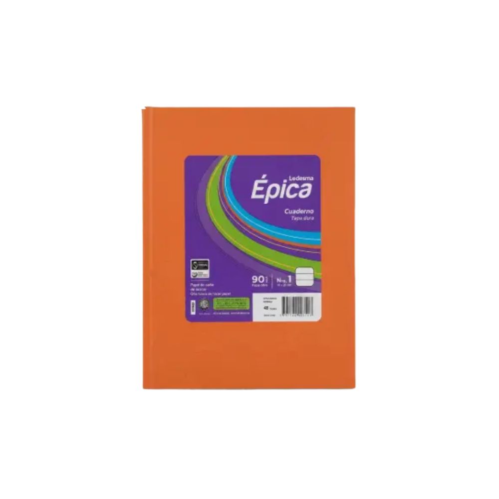 2860_0 CUADERNO N°1 EPICA 48 hjs NARANJA - Imagen 1