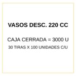 VASO DESCARTABLE BLANCO 220 cc s.a x 100 - Imagen 2