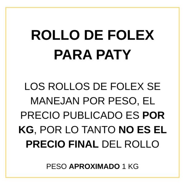 ROLLO FOLEX P/PATY  QUIF 15*15 X 1 kg - Imagen 2