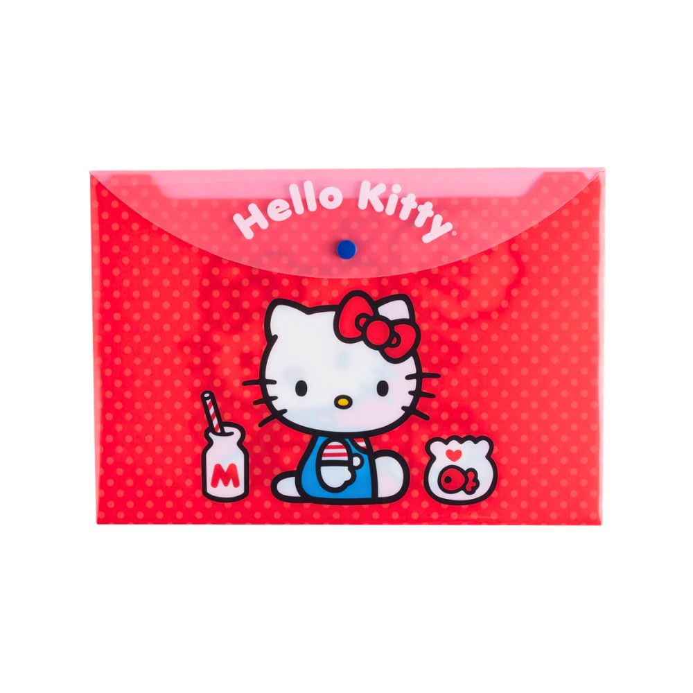 3551_0 SOBRE PLASTICO A4 C/BOTON KITTY - Imagen 1
