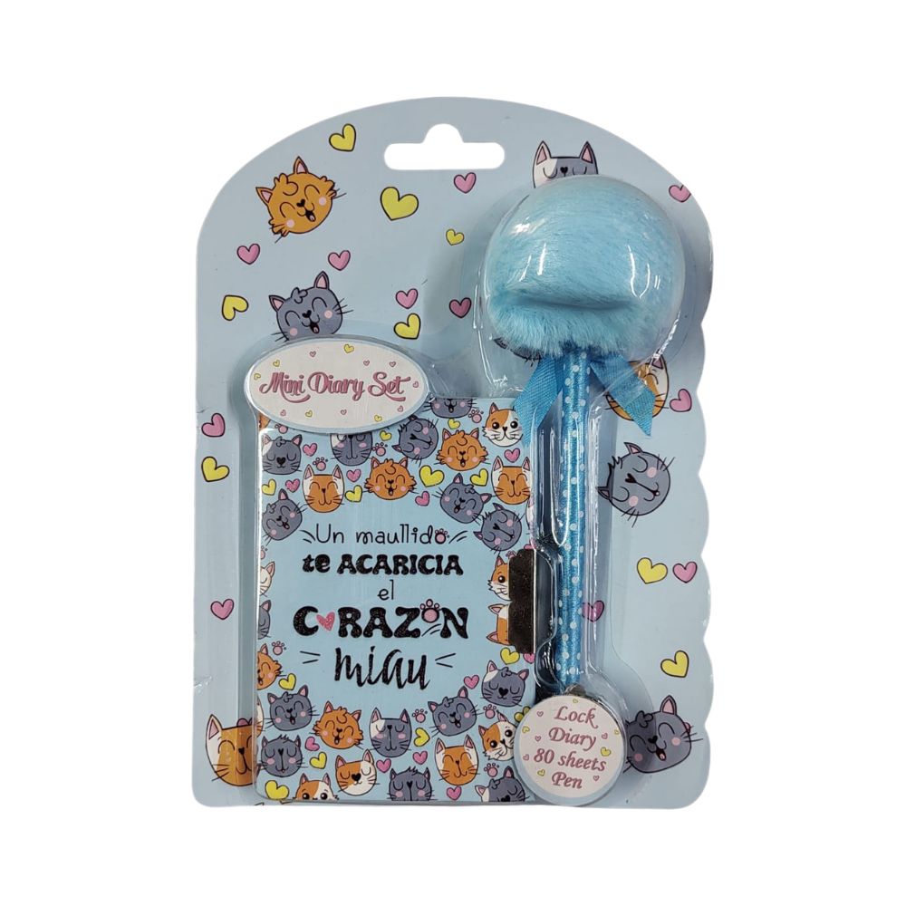 2725_0 DIARIO INTIMO COLOURS MIAU + BOLIGRAFO POMPON - Imagen 1