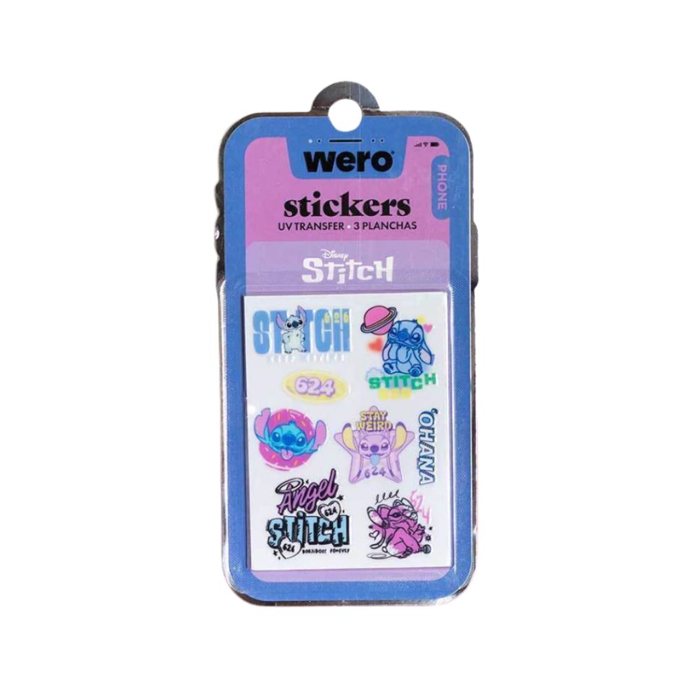 3688_0 STICKERS WERO UV TRANSFER STICH PHONE x 3 PLANCHAS - Imagen 1