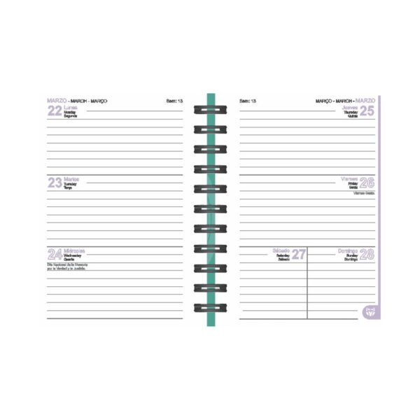 AGENDA ROME A6 SEMANAL INTERIOR COLOR 2027 - Imagen 2