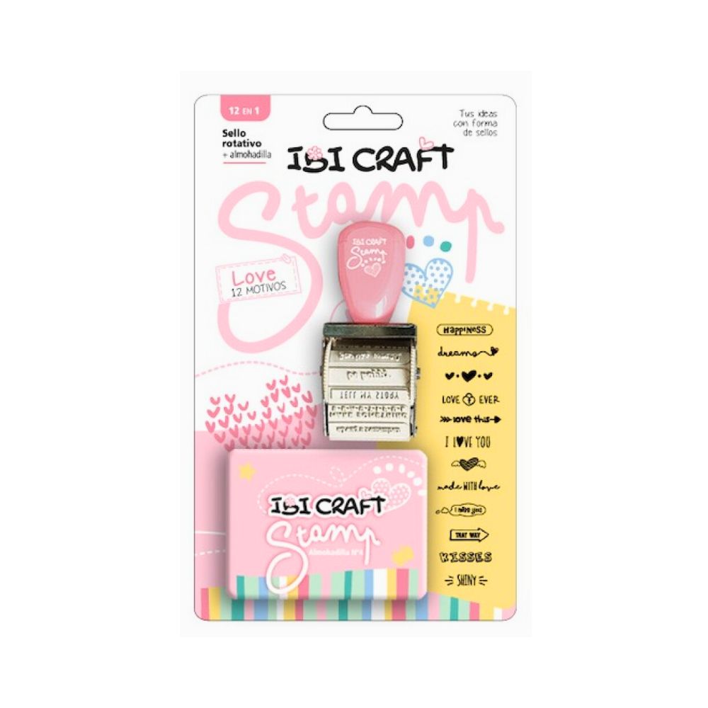 3767_0 SELLO ROTATIVO IBI CRAFT STAMP LOVE 12 MOTIVOs - Imagen 1